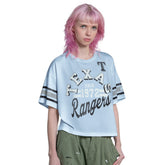 Texas Rangers Starter Women's Cropped Hurry Up Offense T-Shirt - MLB