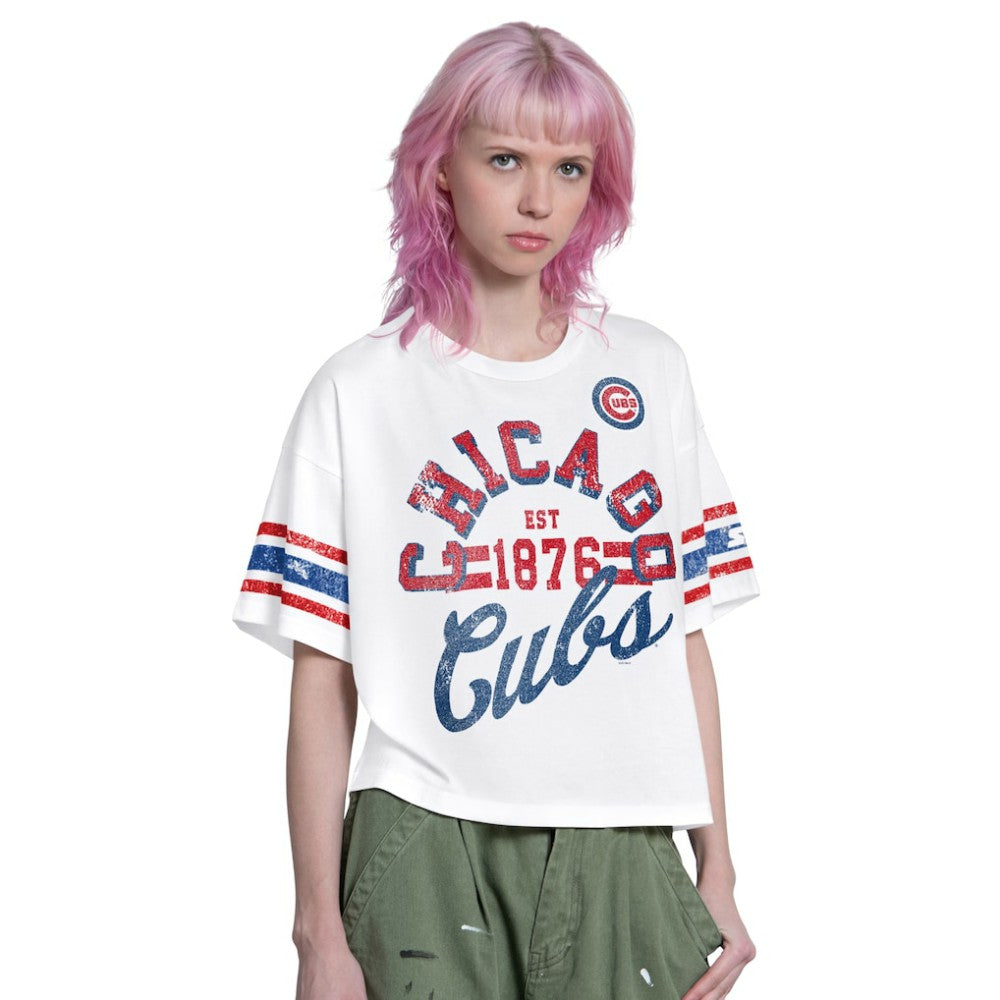 Chicago Cubs Starter Women's Cropped Hurry Up Offense T-Shirt - MLB