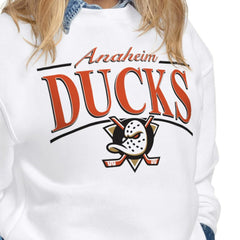 Anaheim Ducks Starter Women's Arch Stripe Fleece Sweatshirt - White - NHL