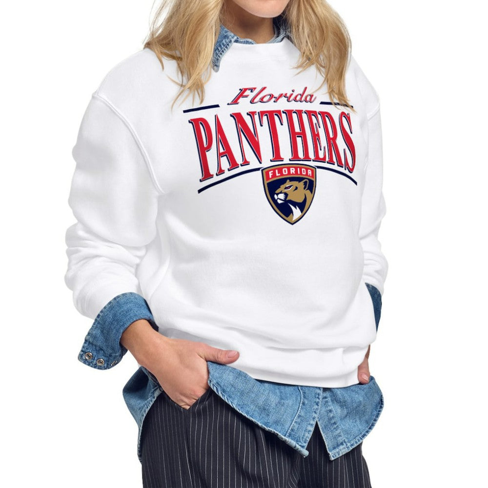 Florida Panthers Starter Women's Arch Stripe Fleece Sweatshirt - White - NHL
