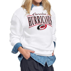 Carolina Hurricanes Starter Women's Arch Stripe Fleece Sweatshirt - White - NHL