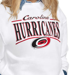 Carolina Hurricanes Starter Women's Arch Stripe Fleece Sweatshirt - White - NHL