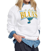 St. Louis Blues Starter Women's Arch Stripe Fleece Sweatshirt - White - NHL