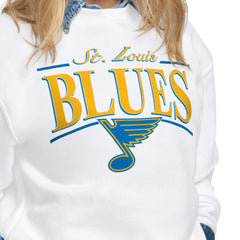 St. Louis Blues Starter Women's Arch Stripe Fleece Sweatshirt - White - NHL