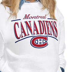 Montreal Canadiens Starter Women's Arch Stripe Fleece Sweatshirt - White - NHL