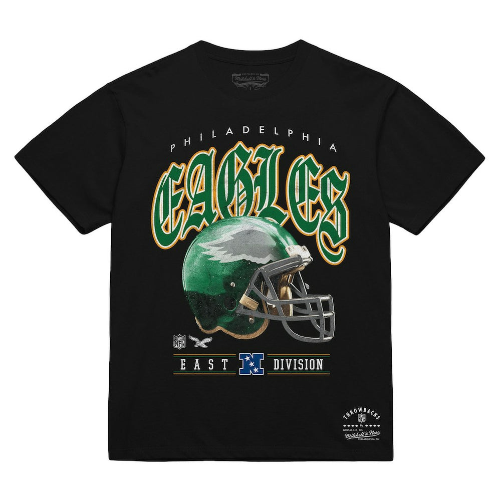 Philadelphia Eagles Unisex Classic Helmet T-Shirt Black | Mitchell & Ness