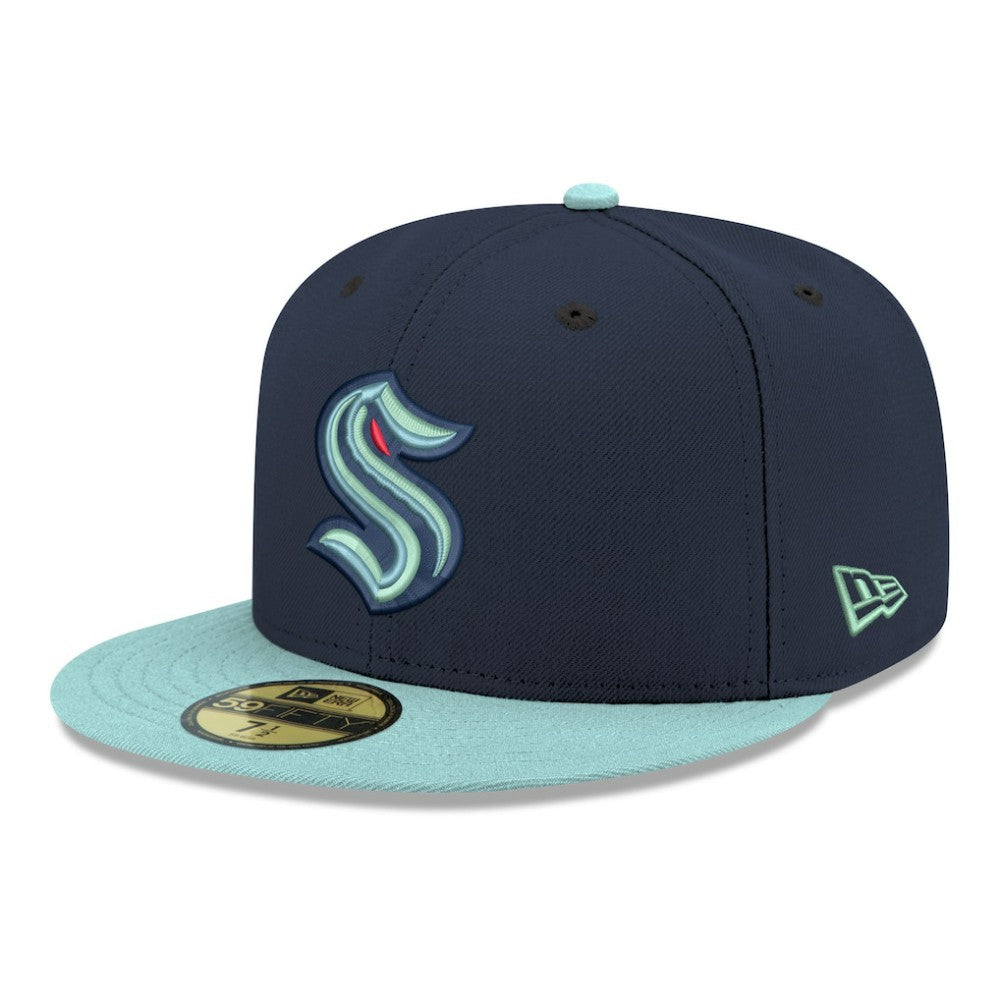 Seattle Kraken New Era Core Logo Two-Tone 59FIFTY Fitted Hat - Navy - NHL