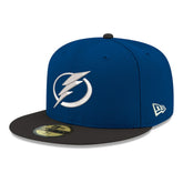 Tampa Bay Lightning New Era Core Logo Two-Tone 59FIFTY Fitted Hat - Blue - NHL