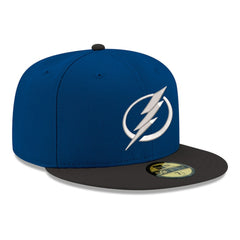 Tampa Bay Lightning New Era Core Logo Two-Tone 59FIFTY Fitted Hat - Blue - NHL