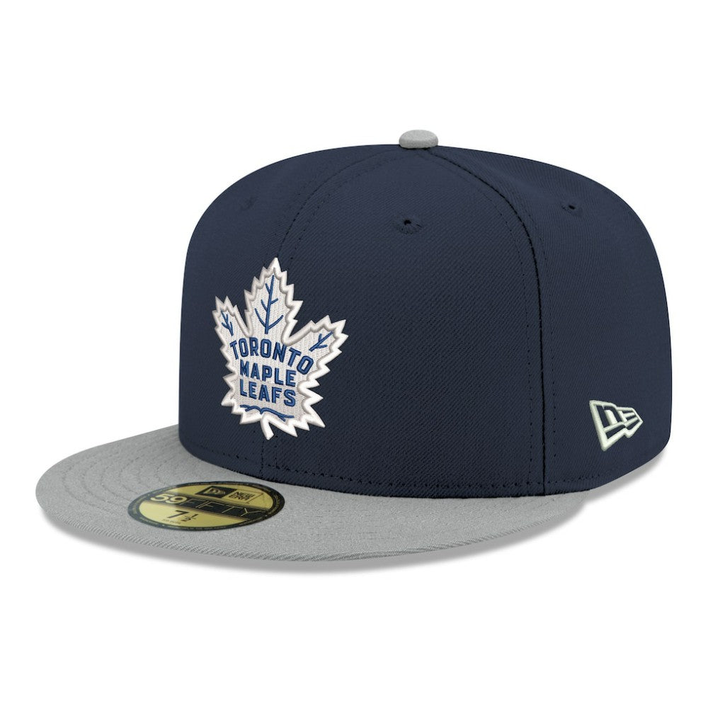 Toronto Maple Leafs New Era Core Logo Two-Tone 59FIFTY Fitted Hat - Navy - NHL