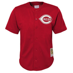 Deion Sanders Cincinnati Reds Mitchell & Ness Youth Cooperstown Mesh Batting Practice Jersey - MLB