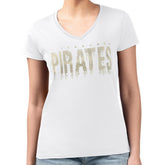 Pittsburgh Pirates G-III 4Her by Carl Banks Women's Metallic Drop Lightweight V-Neck T-Shirt - MLB