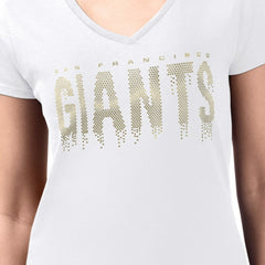 San Francisco Giants G-III 4Her by Carl Banks Women's Metallic Drop Lightweight V-Neck T-Shirt - MLB