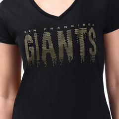 San Francisco Giants G-III 4Her by Carl Banks Women's Metallic Drop Lightweight V-Neck T-Shirt - MLB