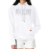 Miami Marlins G-III 4Her by Carl Banks Women's Metallic Drop Fleece Hoodie - MLB