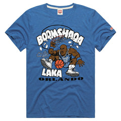Shaquille O'Neal Orlando Magic Homage Unisex Boomshaqalaka Tri-Blend T-Shirt Blue - NBA
