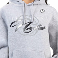 Brooklyn Nets G-III 4Her by Carl Banks Women's Shadow Logo Tri-Blend Fleece Hoodie Gray - NBA
