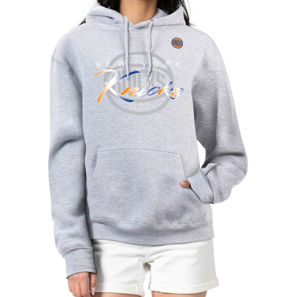 New York Knicks G-III 4Her by Carl Banks Women's Shadow Logo Tri-Blend Fleece Hoodie Gray - NBA