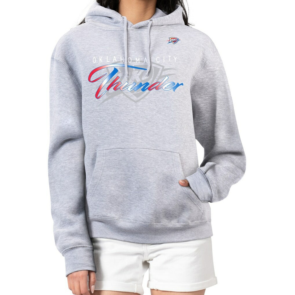 Oklahoma City Thunder G-III 4Her by Carl Banks Women's Shadow Logo Tri-Blend Fleece Hoodie Gray - NBA