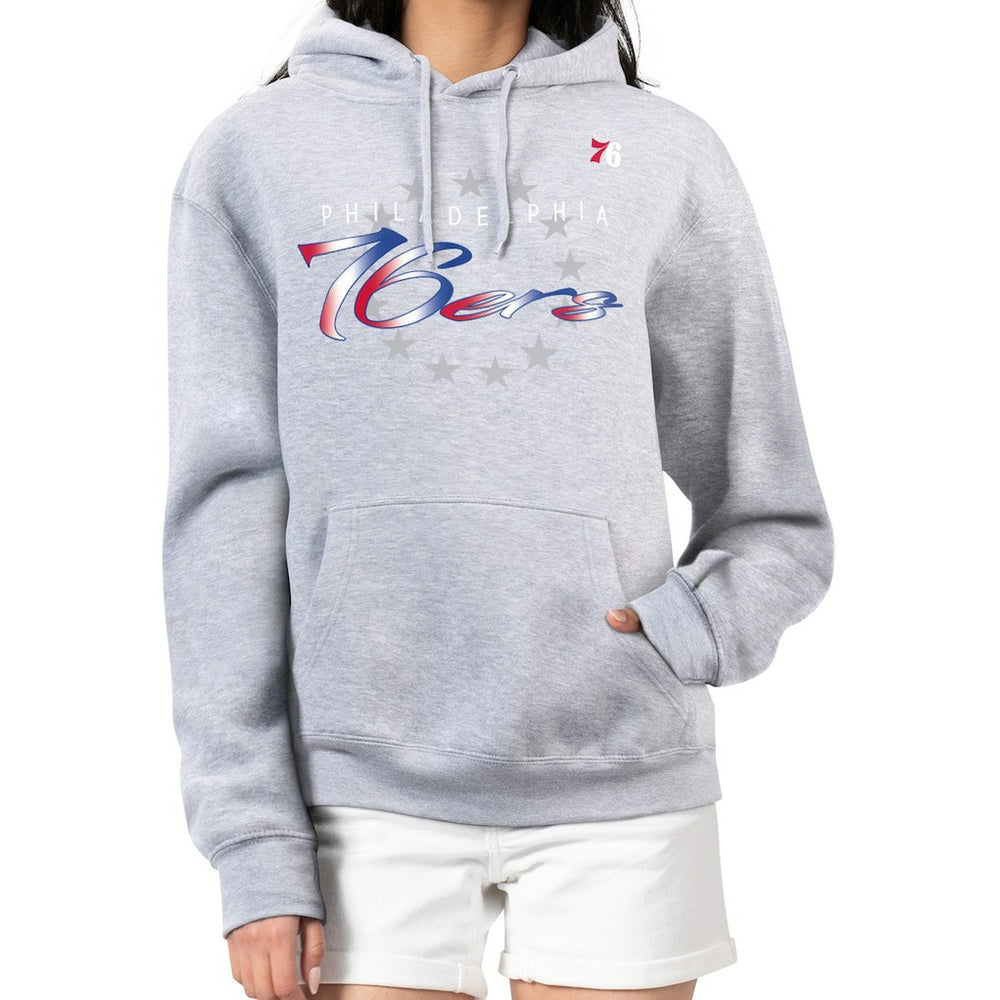 Philadelphia 76ers G-III 4Her by Carl Banks Women's Shadow Logo Tri-Blend Fleece Hoodie Gray - NBA