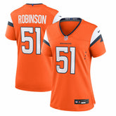 Que Robinson Denver Broncos Women's Team Game Jersey Orange | Nike for Sale