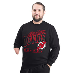 New Jersey Devils G-III Sports by Carl Banks Adaptive Headliner Fleece Sweatshirt - Black - NHL