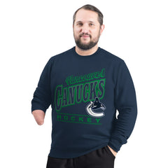 Vancouver Canucks G-III Sports by Carl Banks Adaptive Headliner Fleece Sweatshirt - Navy - NHL