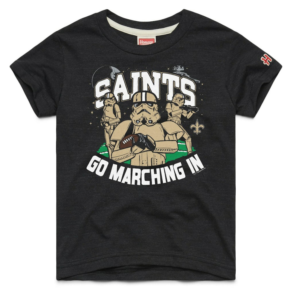 New Orleans Saints Homage Youth Star Wars x NFL Tri-Blend T-Shirt Black | NFL
