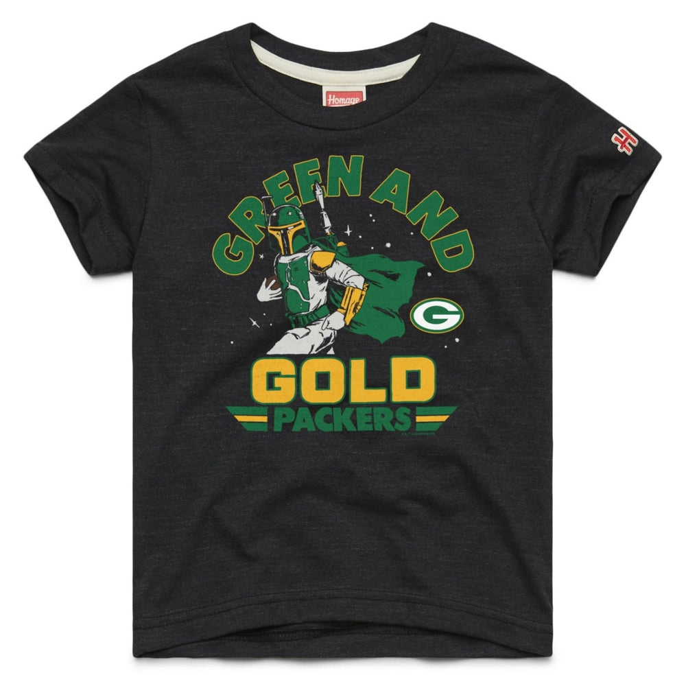 Green Bay Packers Homage Youth Star Wars x NFL Tri-Blend T-Shirt Black | NFL
