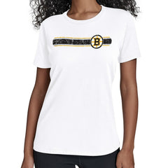 Boston Bruins Starter Women's Team Stripe T-Shirt - White - NHL