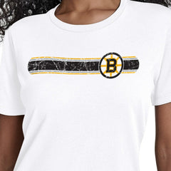 Boston Bruins Starter Women's Team Stripe T-Shirt - White - NHL