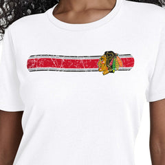 Chicago Blackhawks Starter Women's Team Stripe T-Shirt - White - NHL