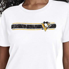 Pittsburgh Penguins Starter Women's Team Stripe T-Shirt - White - NHL