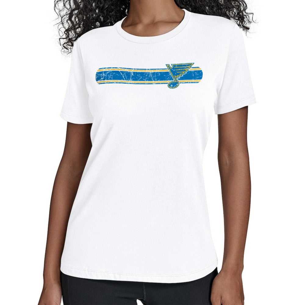 St. Louis Blues Starter Women's Team Stripe T-Shirt - White - NHL