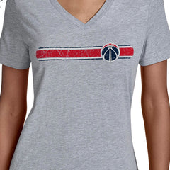 Washington Wizards Starter Women's Team Stripe V-Neck T-Shirt Gray - NBA