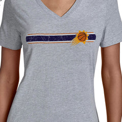 Phoenix Suns Starter Women's Team Stripe V-Neck T-Shirt Gray - NBA
