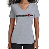Portland Trail Blazers Starter Women's Team Stripe V-Neck T-Shirt Gray - NBA