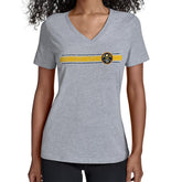 Denver Nuggets Starter Women's Team Stripe V-Neck T-Shirt Gray - NBA