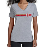 Atlanta Hawks Starter Women's Team Stripe V-Neck T-Shirt Gray - NBA