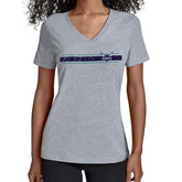 Charlotte Hornets Starter Women's Team Stripe V-Neck T-Shirt Gray - NBA