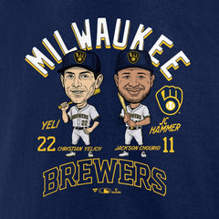 Jackson Chourio & Christian Yelich Milwaukee Brewers Player Duo T-Shirt - MLB