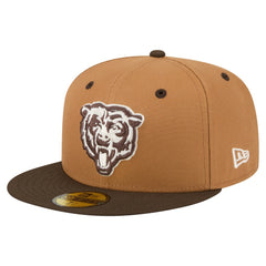 Chicago Bears New Era Two-Tone Walnut 59FIFTY Fitted Hat Light Brown/Dark Brown | NFL