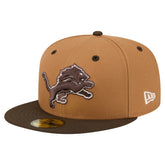 Detroit Lions New Era Two-Tone Walnut 59FIFTY Fitted Hat Light Brown/Dark Brown | NFL