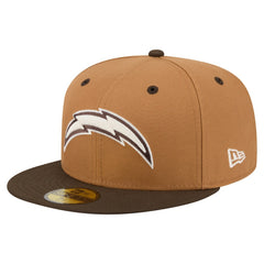 Los Angeles Chargers New Era Two-Tone Walnut 59FIFTY Fitted Hat Light Brown/Dark Brown | NFL