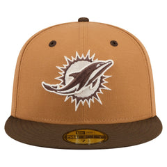 Miami Dolphins New Era Two-Tone Walnut 59FIFTY Fitted Hat Light Brown/Dark Brown | NFL