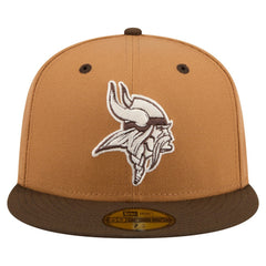 Minnesota Vikings New Era Two-Tone Walnut 59FIFTY Fitted Hat Light Brown/Dark Brown | NFL