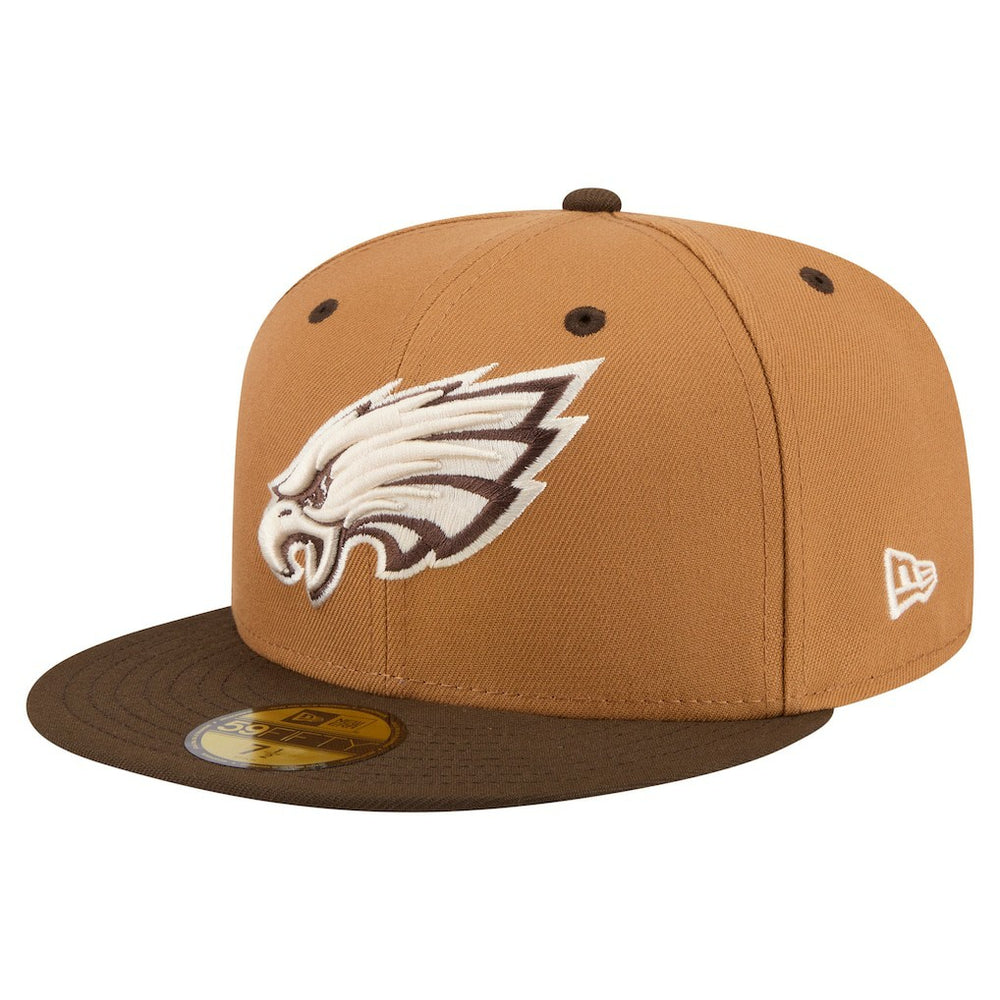 Philadelphia Eagles New Era Two-Tone Walnut 59FIFTY Fitted Hat Light Brown/Dark Brown | NFL