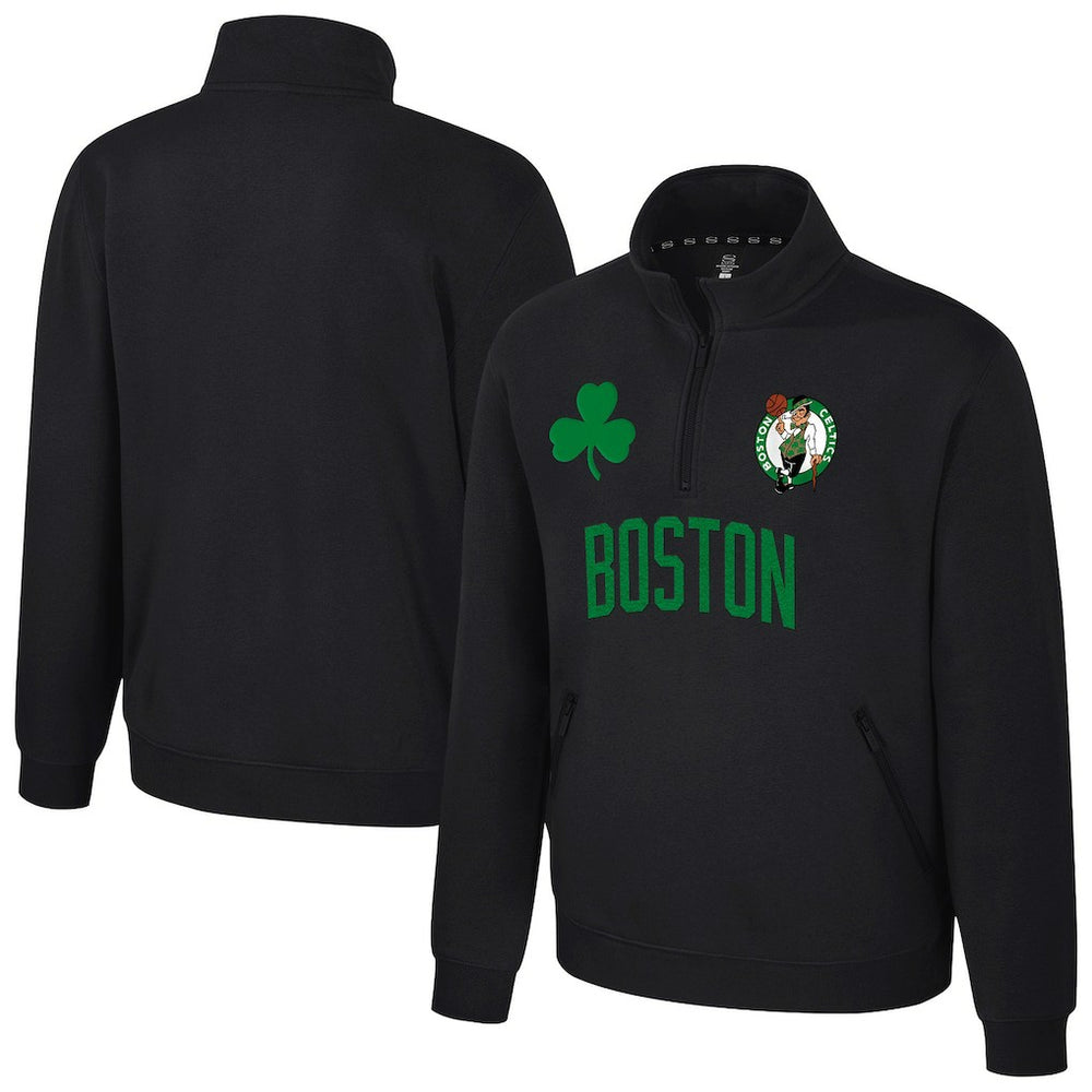Boston Celtics Stadium Essentials Unisex First Team Trainer Quarter-Zip Pullover Black - NBA