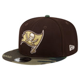 Tampa Bay Buccaneers Adult Burnt Wood Camo 9FIFTY Snapback Hat Dark Brown | NFL