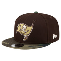 Tampa Bay Buccaneers Adult Burnt Wood Camo 9FIFTY Snapback Hat Dark Brown | NFL